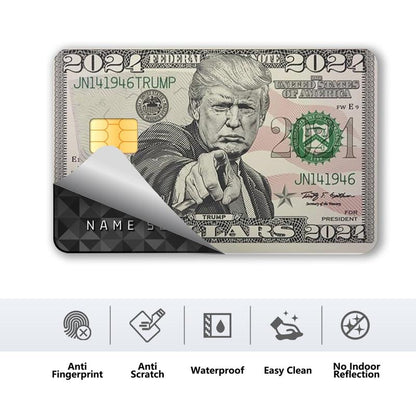 4 PCS/SET Donald Trump 2024 Bill Credit Card Sticker, Debit Card Skin Cover, Credit Card Skin Cover - Stylish Card Stickers for Debit Cards and Credit Cards - Credit Card Cover (Donald Trump)