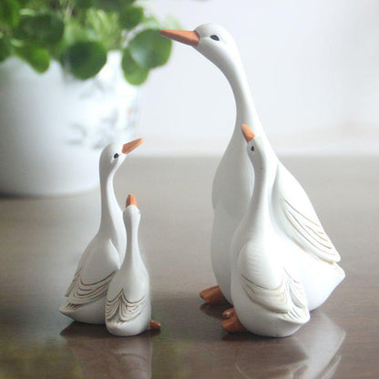 Decorative Resin Crafts Simulation Mother and Child Duck Garden Decoration Micro Landscape Ornaments garden statue