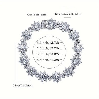 S925 snowflake Bracelet, Men's and Women's Temperament Fashion Party Engagement Christmas Gifts,Wedding Anniversary,for Boyfriends and girlfriends