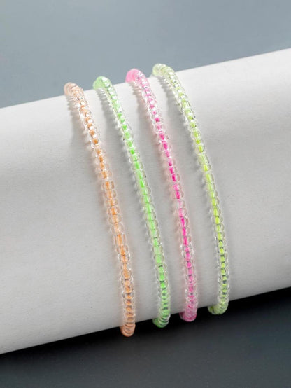 Beaded Ankle Bracelet, Luminous Anklet for Women & Girls, Fashion Jewelry for Party, Daily Clothing Decor, Trendy Jewelry for Birthday Gift