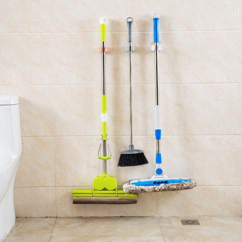 Mop Rack No Punch Mop Clip Bathroom Suction Cup Bathroom Broom Sticky Hook Hook Rack Card Holder Mop Clip Hook