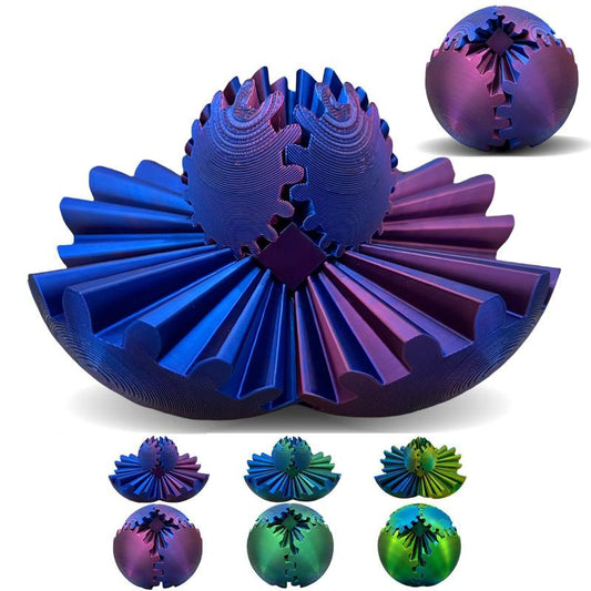 3D Gear Rotating Ball, 1 Count Creative Colorful Gradient Gear Desktop Statue, Office Model, Christmas Gift Decor Decorative