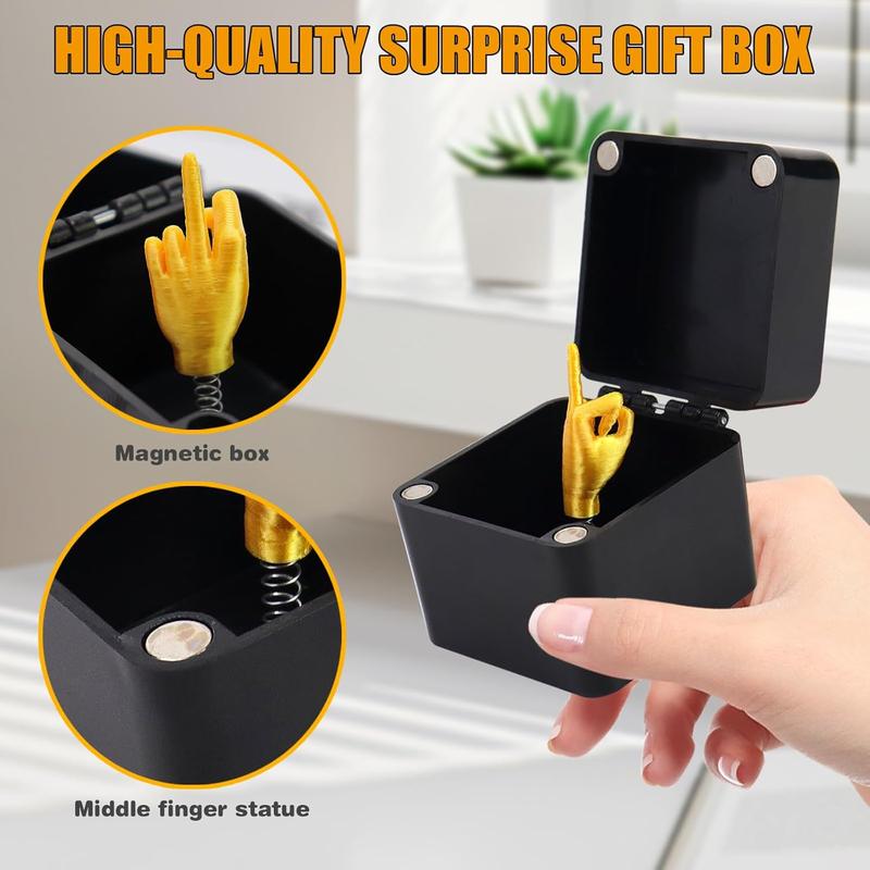 Surprise Finger in a Box, Middle Fun Finger Surprise Gift Box, Finger Pop up Gift with Box for Adults, Christmas Fun Surprise Prank Gift, for Office Desk Decor Home Decor (1 PCS)