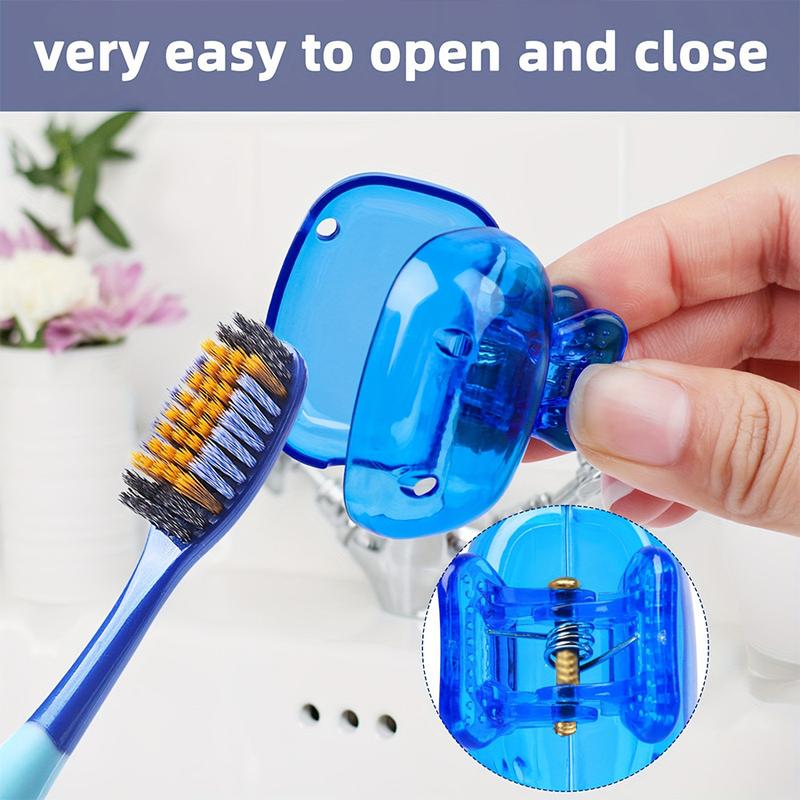 4pcs Toothbrush Storage Clip Travel Essential Toothbrush Protective Cover Portable Toothbrush Box (Four Pack)