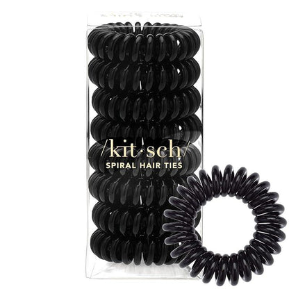 Kitsch Spiral Hair Ties for Women, Coil Hair Ties for Thick Hair, No Crease Hair Tie, Spiral Hair Ties No Damage, Hair Coils & Phone Cord Hair Ties for Thin Hair, Hair Ties Spiral, 8pcs (Brunette)