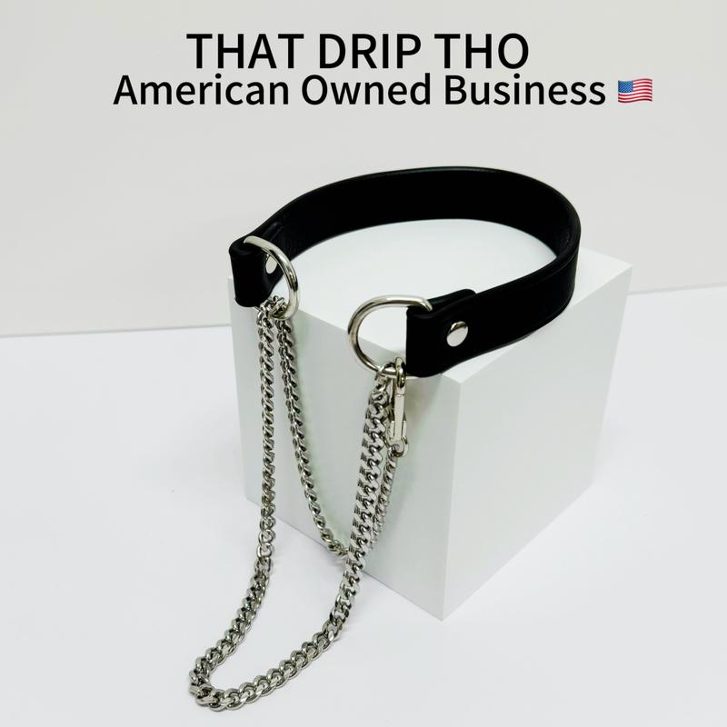 ThatDripTho Punk Goth Style Layered Chain Leather Necklace Choker for Men & Women, Fashion Jewelry for Party, Daily Wear, Durable Chains with Adjustable Chain Design, Gothic-Inspired Accessories for Birthday Gifts, Christmas Gift, Special Occasions