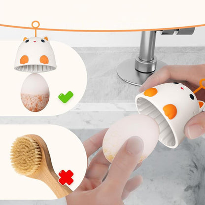 Cat Silicone Egg Washer Egg Cleaning Brush Egg Cleaning Tool Silicone Egg Washer Egg Cleaning Brush