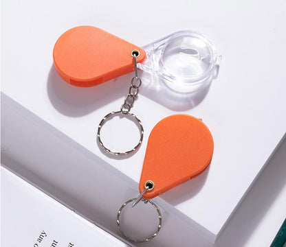 3x magnifying glass Keychain Folding Magnifying Glass Portable for the Elderly Mini Children's Kindergarten Student HD Pendant