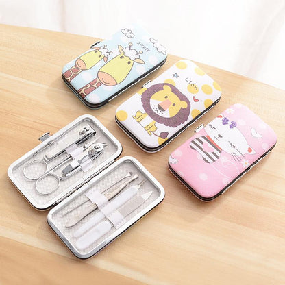 Cartoon 7-Piece Set Nail Clippers Earpick Portable Manicure Manicure Implement Home Pedicure Tool Nail Scissor Set