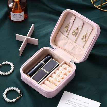 Jewelry Box Children Can Use Multifunctional Portable Flip Flannel Jewelry Earrings Ear Studs Accessories Storage Box