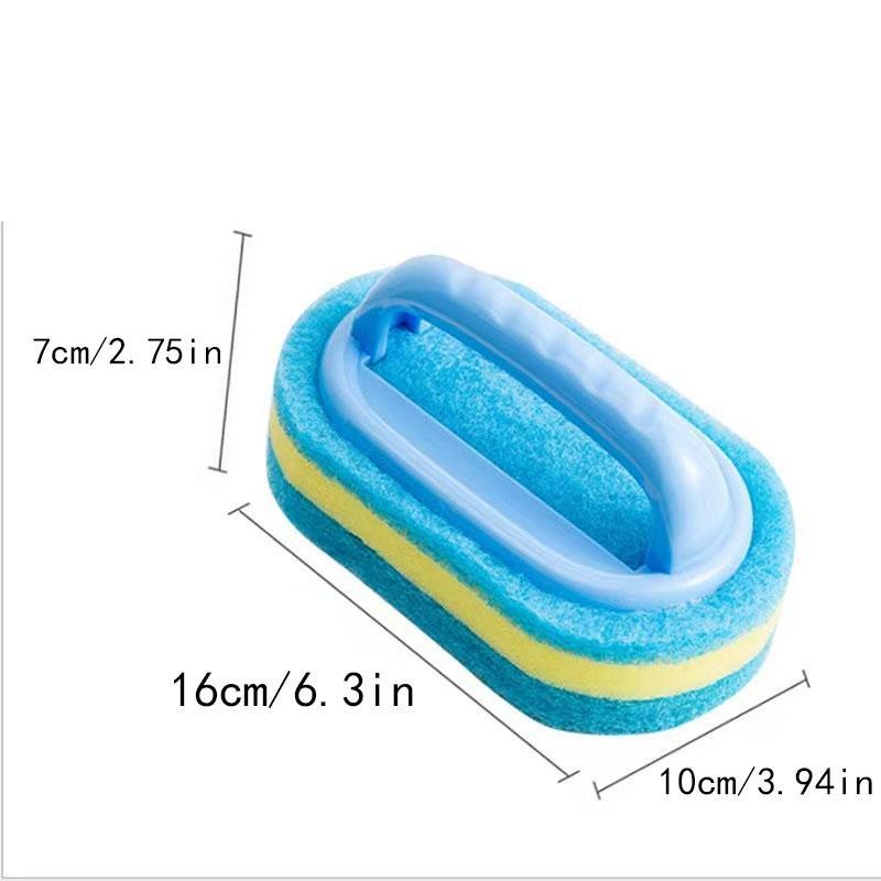 Bathroom Sponge Scrubber, 1 Count Cleaning Brush With Handle For Tub, Tile, Household Bathroom Cleaning Tool, Cleaning Supplies, Valentine's Day Gift