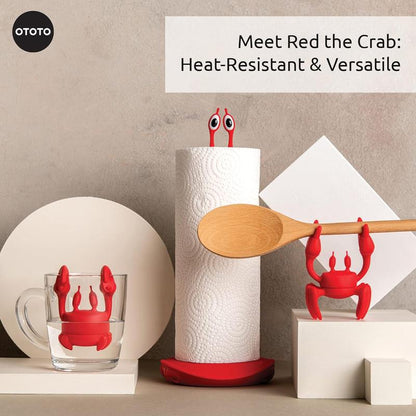 Red the Crab Silicone Utensil Rest - Kitchen Gifts, Silicone Spoon Rest for Stove Top - Heat-Resistant, Funny Kitchen Gifts Cutlery Tableware