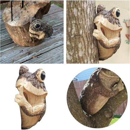 Keeping Quiet Frog Tree Peeker Garden Tree Sculptures Outdoor Tree Face Garden Tree Hugger Statues Indoor Outdoor Yard Decoration (Gery) christmas tree