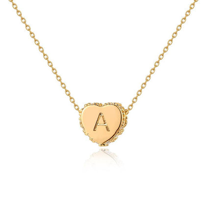 Gold Initial Heart Necklace Handmade Dainty Personalized Letter Heart Choker Necklace Gift For Women Necklace Jewelry