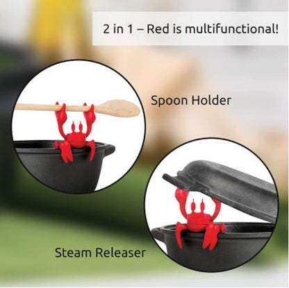 Red the Crab Silicone Utensil Rest - Kitchen Gifts, Silicone Spoon Rest for Stove Top - Heat-Resistant, Funny Kitchen Gifts Cutlery Tableware