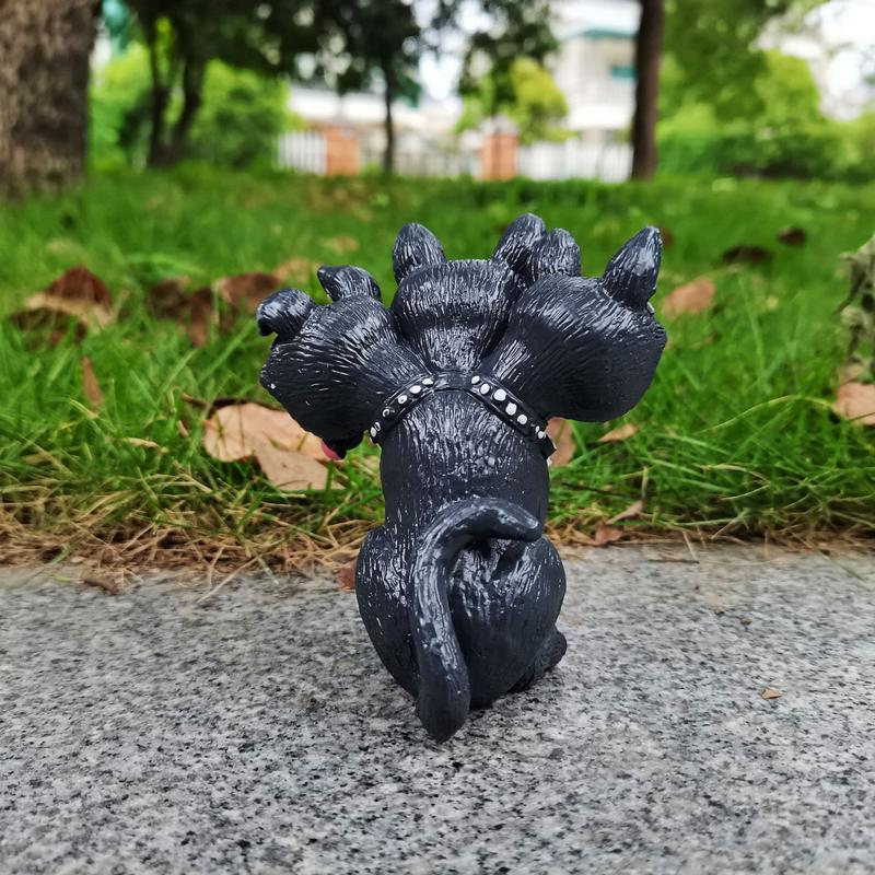 Black Unicorn Messenger Flying Dragon Three-Head Dog Statue Resin Halloween Decoration Ornaments Crafts