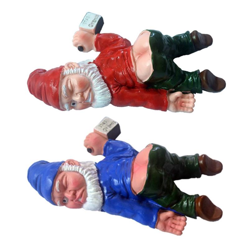 Spoof Drunk Floor Dwarf Elderly Indoor and Outdoor Courtyard Decoration Resin Sculpture Crafts