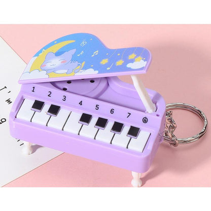 Creative Cartoon Vertical Mini Piano Keychain Can Play Fun Pronunciation Toys Children Handbag Pendant