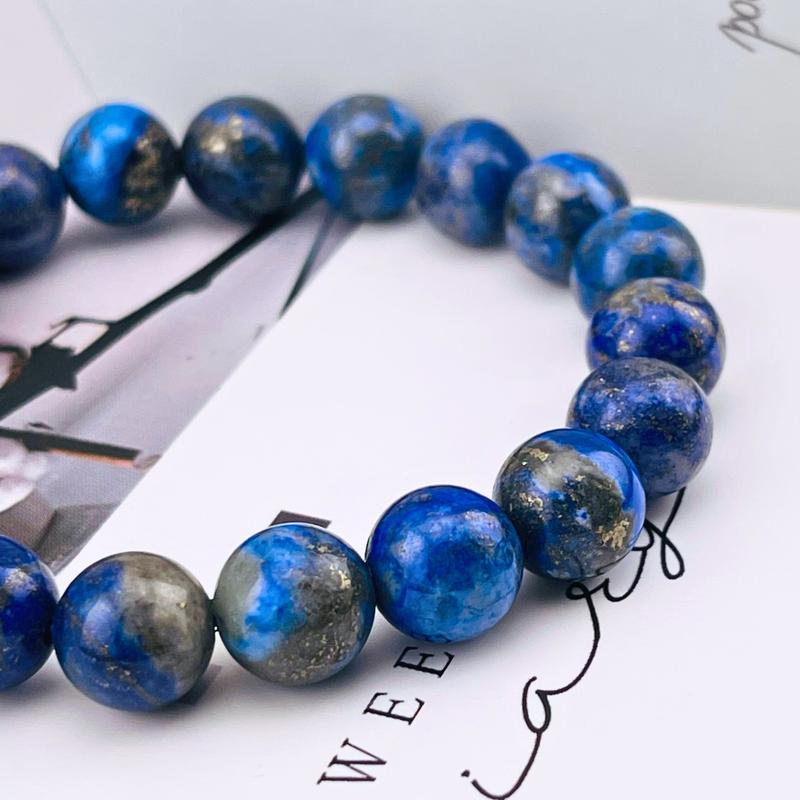 Natural Lapis Lazuli Ball Bracelet, Crystal, Jewelry, Gemstone, Chakra, Gift, Present, Handmade, Energy, Yoga, Beauty, Unique, Women, Unisex, Free Storage Bag, Festival, Christmas, Halloween, Easter, Tiktokmademebuyit