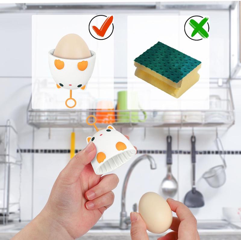 Cat Silicone Egg Washer Egg Cleaning Brush Egg Cleaning Tool Silicone Egg Washer Egg Cleaning Brush