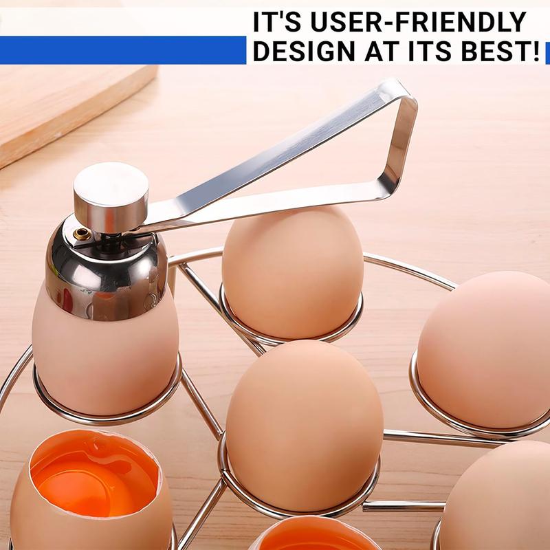 Stainless Steel Egg Cracker Tool - Egg Cracker Cutter Egg Opener Topper Cutter Egg Cracker Topper Egg Cutter Stainless Steel Kitchen Egg Topper Cutter Heavy Duty Cutter Egg Shell Cutter Tool Separator