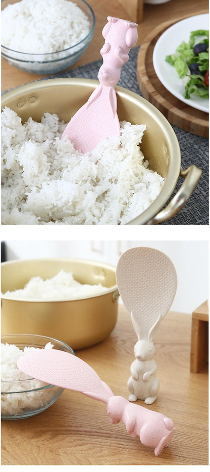 Vertical Rice Spoon Cute Rice Spoon Cartoon Rabbit Non-Stick Rice Spoon Kitchen Tableware Household Non-Stick Rice Sheng Rice Spoon Cutlery