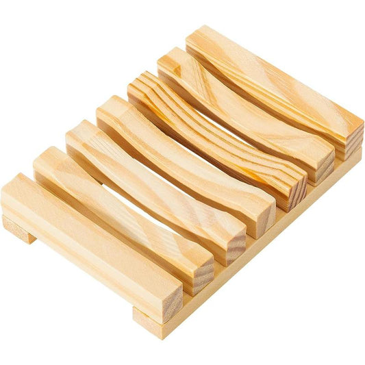 Natural Wooden Soap Dish Soap Saver Holder Soap Tray for Bathroom, Biodegradable, Zero Waste, Plastic Free (Wooden)