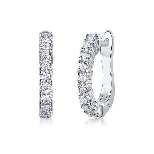 S925 Modern Guide Earrings Moissanite Hoop Earrings