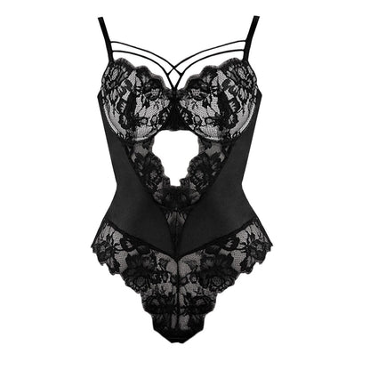 Sexy Women's Lace Hollow Out Bodysuit with Suspender Design - Perfect for Date Night | Gift for Her