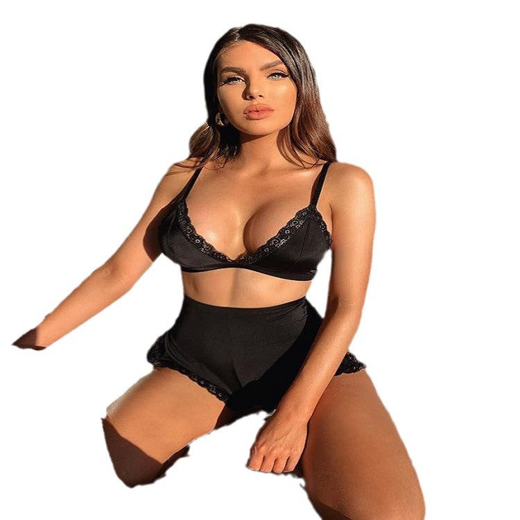 New Arrival Sexy 3 Piece Lace Trim Lingerie Set - Two Piece Bikini for Women, Valentine's Day Special, Perfect for Couples