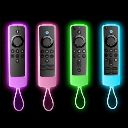 Glow in The Dark Silicone Remote Control Cover, 1 Count Luminous Remote Case with Lanyard, Dust Cover for Fire TV Stick 4K Lite Cube Controls