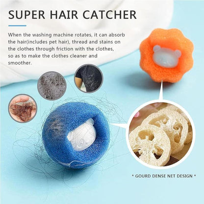 10 Pcs Box-Packed Pet Hair Remover for Laundry, Laundry Pet Hair Catcher, Washing Machine Hair Catcher, Washing Balls Dryer Balls for Clothing Dog Cat Pet Fur Remover(Orange+Blue)