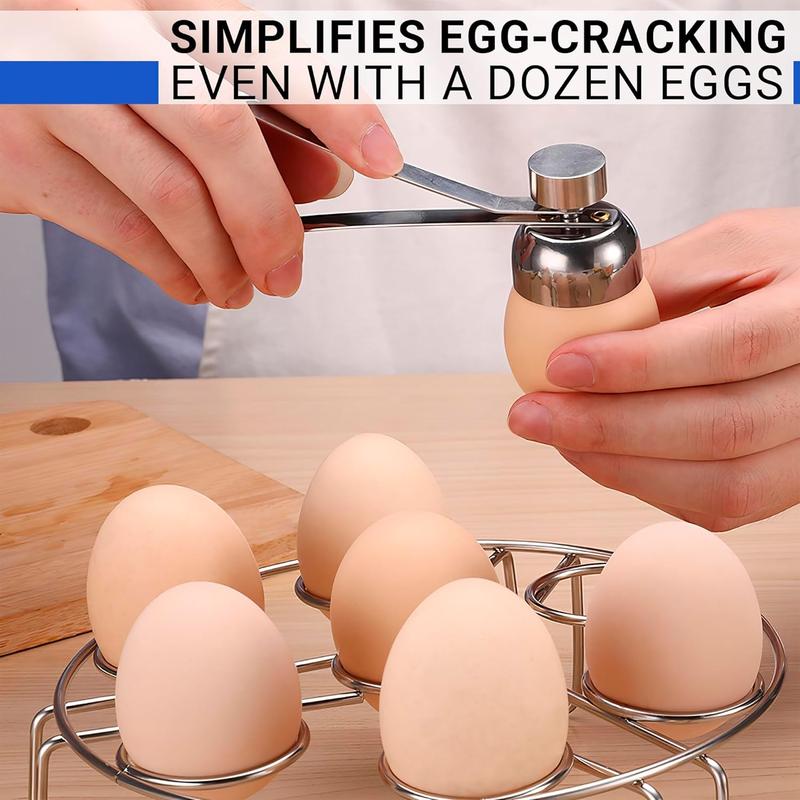 Stainless Steel Egg Cracker Tool - Egg Cracker Cutter Egg Opener Topper Cutter Egg Cracker Topper Egg Cutter Stainless Steel Kitchen Egg Topper Cutter Heavy Duty Cutter Egg Shell Cutter Tool Separator