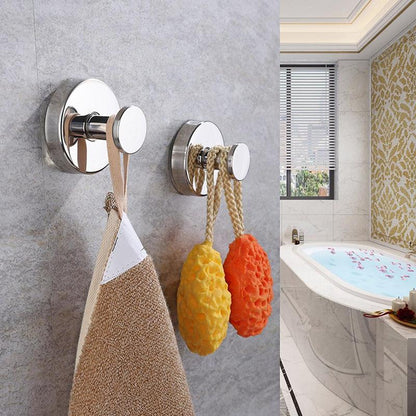 Stainless Steel Suction Cup Hook, Wall Mounted Punch Free Hook, Bathroom Towel Hook, Home Organizer for Bathroom Kitchen