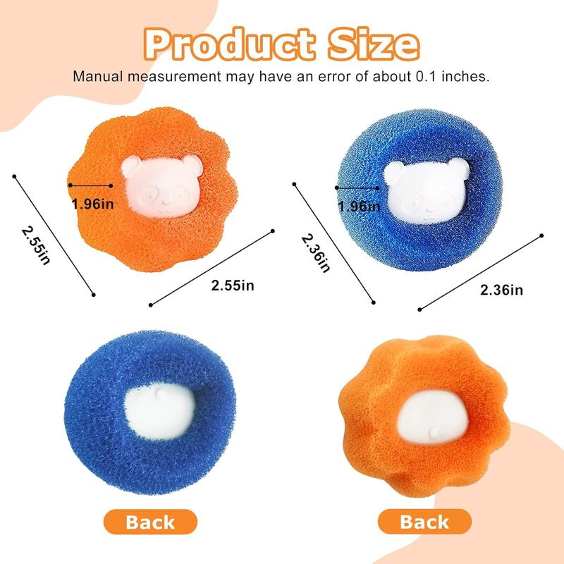 10 Pcs Box-Packed Pet Hair Remover for Laundry, Laundry Pet Hair Catcher, Washing Machine Hair Catcher, Washing Balls Dryer Balls for Clothing Dog Cat Pet Fur Remover(Orange+Blue)