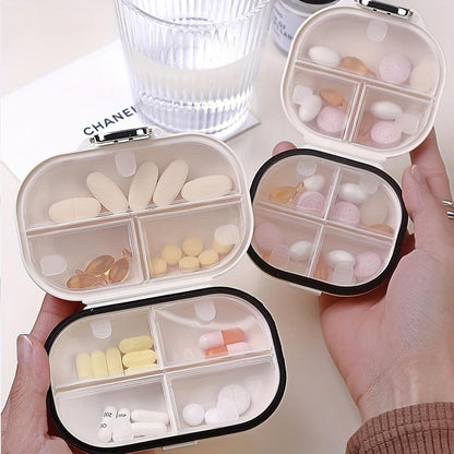 Portable Pill Storage Box, 1 Count Travel Multi-grid Pill Organizer, Mini Jewelry Storage Box,  Medicine Box Storage Organizer, Summer for Gift