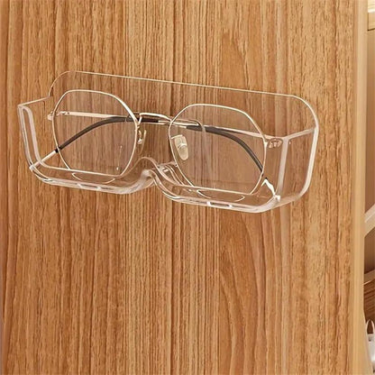 Wall Mounted Glasses Storage Rack without Glasses, Punch Free Glasses Holder, Sunglasses Display Organizer, Home Organizer for Living Room Bedroom