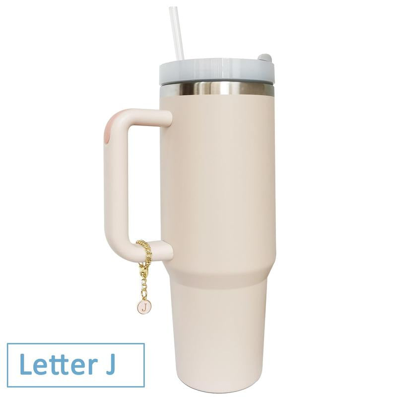 Tumbler Cup Accessories, 2 Counts Cute Letter Charm, ID Letter Pattern Drinking Mug Hanging Decor without Tumbler, Summer for Gift, Summer Sets