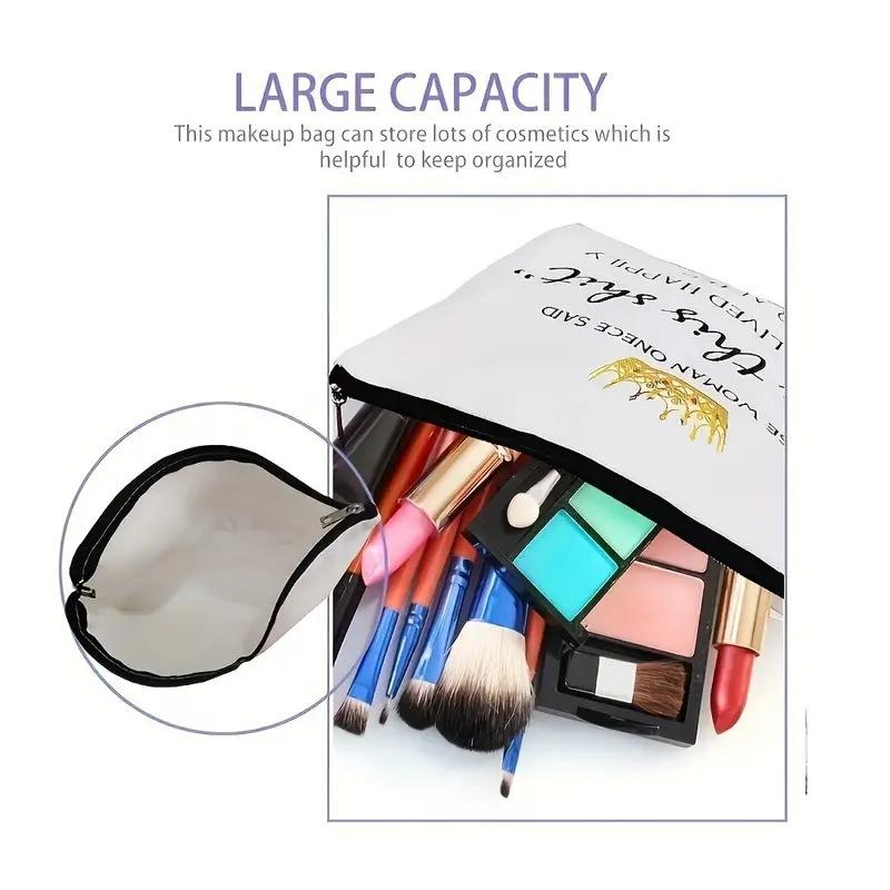 Linen Duplex Printing Cosmetic Bag Storage Bag Women's Multifunctional Zipper Bag