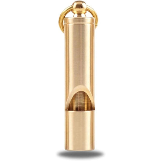 Loudest Brass Whistle Best Premium Emergency Whistle 125db+ One Piece Outdoor Survival Whistle On Key-Chain or Hang Around Your Neck and Carry it Anywhere!