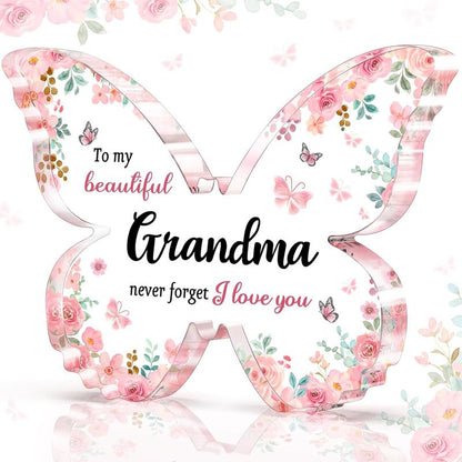 Butterfly Acrylic Plaque Decor - Mothers Day Christmas Grandparent Day Gift for Grandma Grandmother Nana, mask tyler the creator