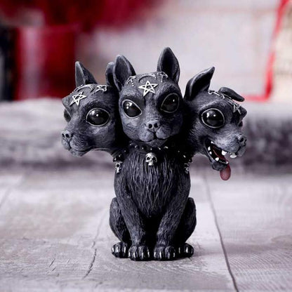 Black Unicorn Messenger Flying Dragon Three-Head Dog Statue Resin Halloween Decoration Ornaments Crafts