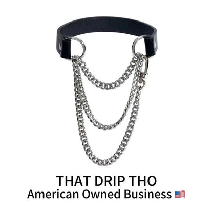 ThatDripTho Punk Goth Style Layered Chain Leather Necklace Choker for Men & Women, Fashion Jewelry for Party, Daily Wear, Durable Chains with Adjustable Chain Design, Gothic-Inspired Accessories for Birthday Gifts, Christmas Gift, Special Occasions