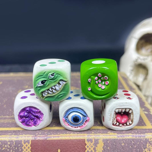 Halloween Demon Dice Toy Desktop Resin Crafts Micro Landscape Ornaments Atmosphere Gift