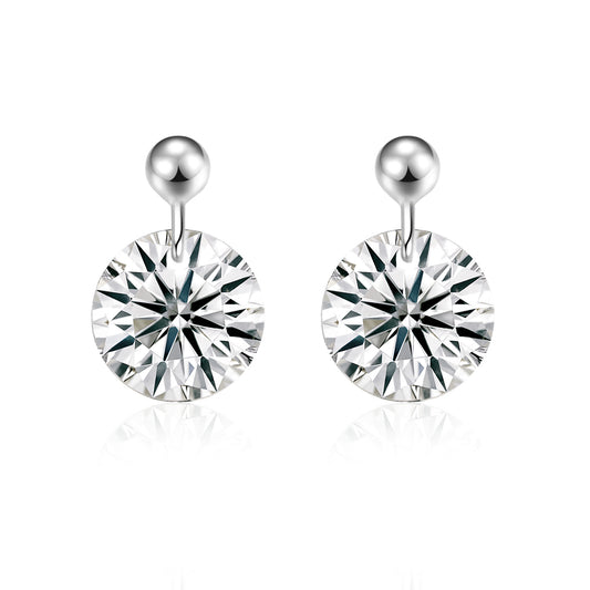 Minimalist Elegant Hypoallergenic Earrings Autumn Winter High-end Versatile Commuting 925 Silver Moissanite Earrings