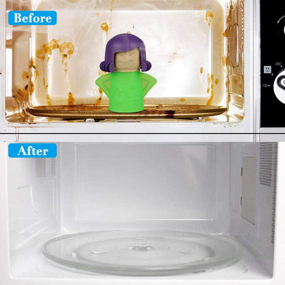 Angry Mama Microwave Cleaner Angry Mom Microwave Oven Steam Cleaner and Disinfects With Vinegar and Water for Kitchens, Steamer Cleaning Equipment Cleans the Crud in Minutes