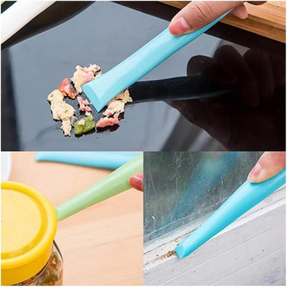 Cleaning Scraper Tool Kitchen Plastic Scraper Multipurpose Stiff Grill Scraper Scratch Free Cleaning Tool Can Opener Sticker Scraper Label Remover Gum Scraper Bottle Opener – 3 PCS