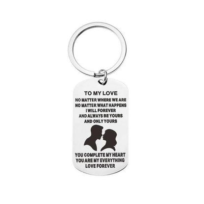 Stainless Steel Key Ring Pendant Laser Sculpture to My Valentine's Day Small Gift