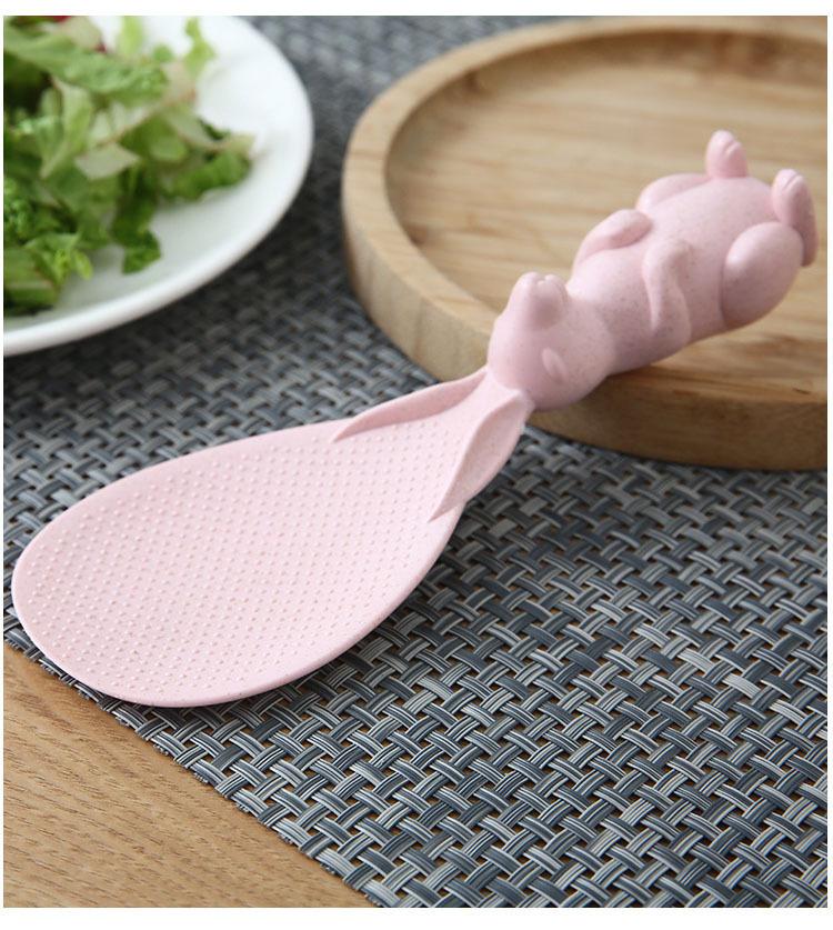 Vertical Rice Spoon Cute Rice Spoon Cartoon Rabbit Non-Stick Rice Spoon Kitchen Tableware Household Non-Stick Rice Sheng Rice Spoon Cutlery