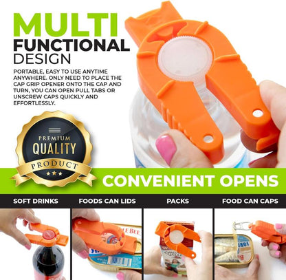 Multifunctional Bottle and Can Opener, Plastic Water Bottle, Twist-Off, Pull Tab Soup, for Weak Hands, Seniors, Elderly, Rheumatoid Arthritis, Bottle Gripper, Ergonomic Lid Seal Remover